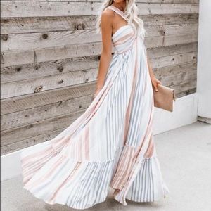 Angel Island Striped Maxi Dress